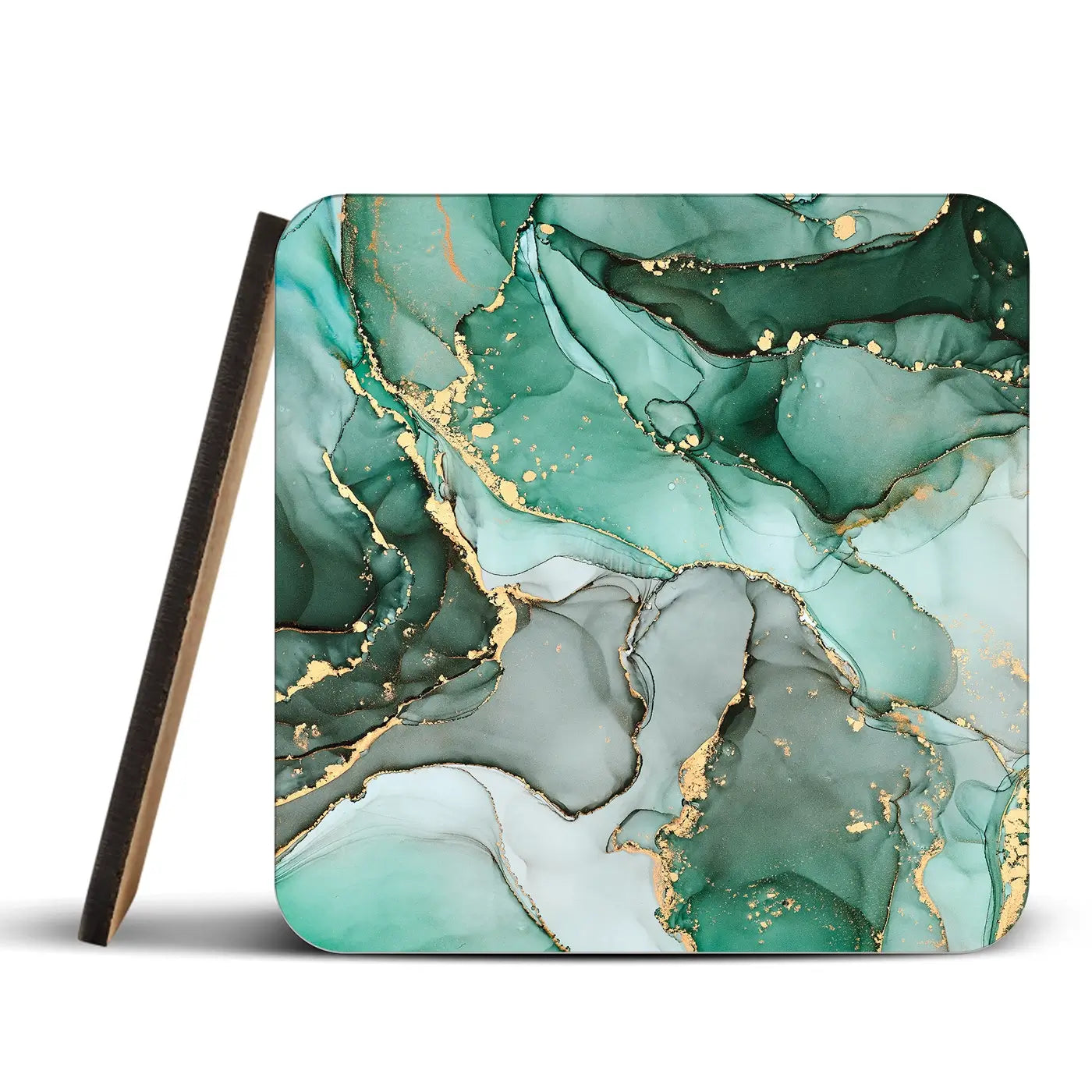 Green Marble Tones Coaster Set