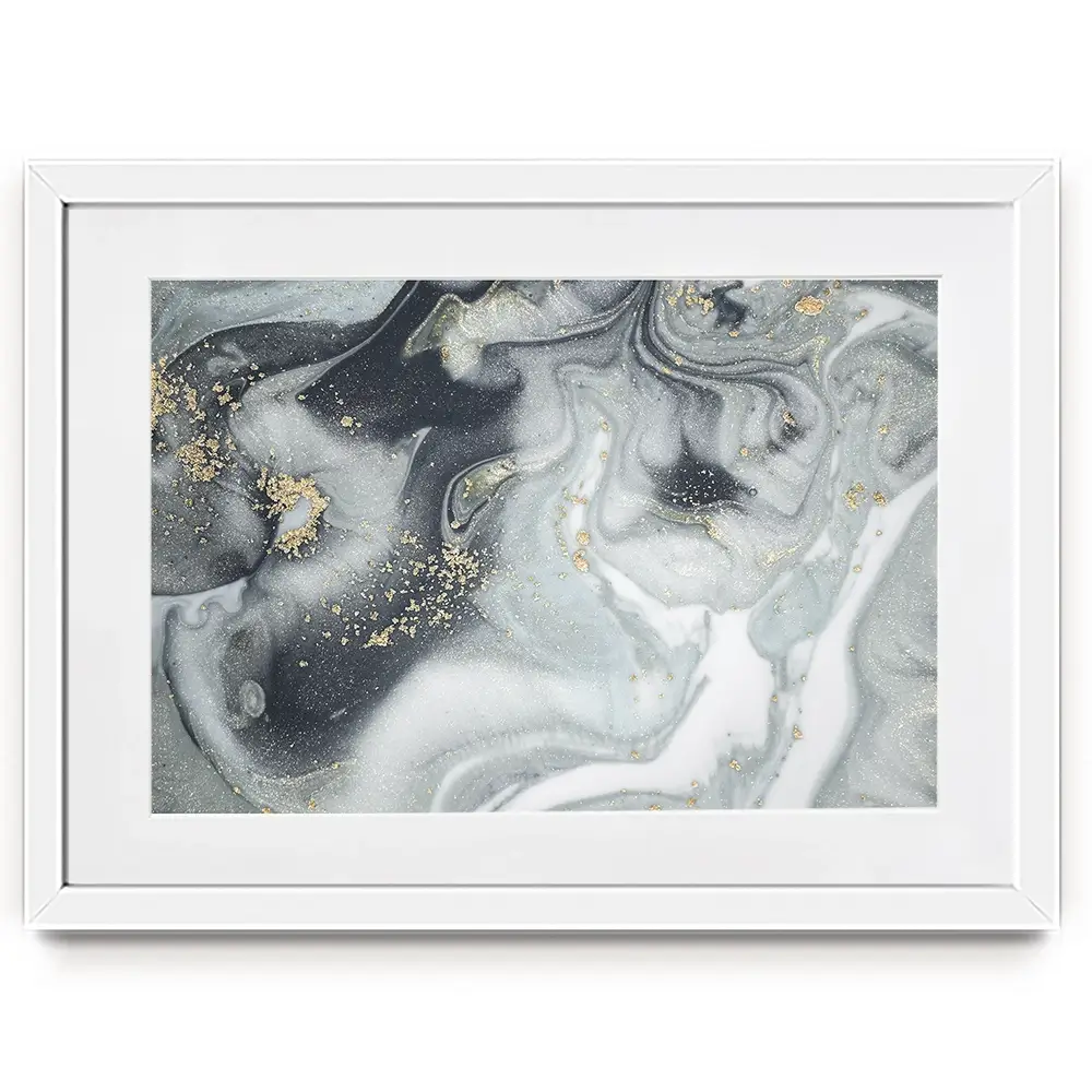 Marbled Grey Hues Framed Art Print