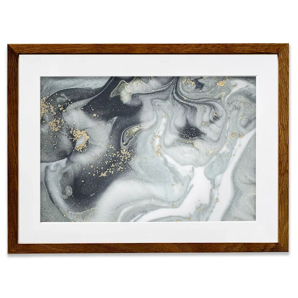 Marbled Grey Hues Framed Art Print