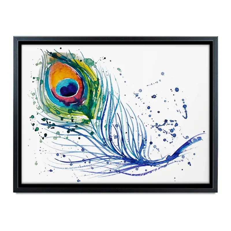 Watercolour Peacock Feather Canvas Print