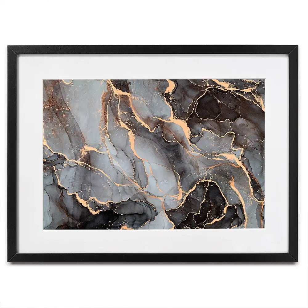 Charcoal Marble Framed Art Print