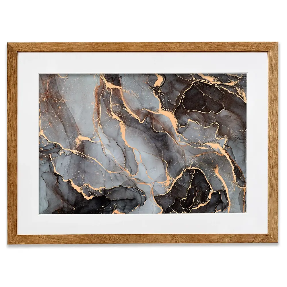 Charcoal Marble Framed Art Print