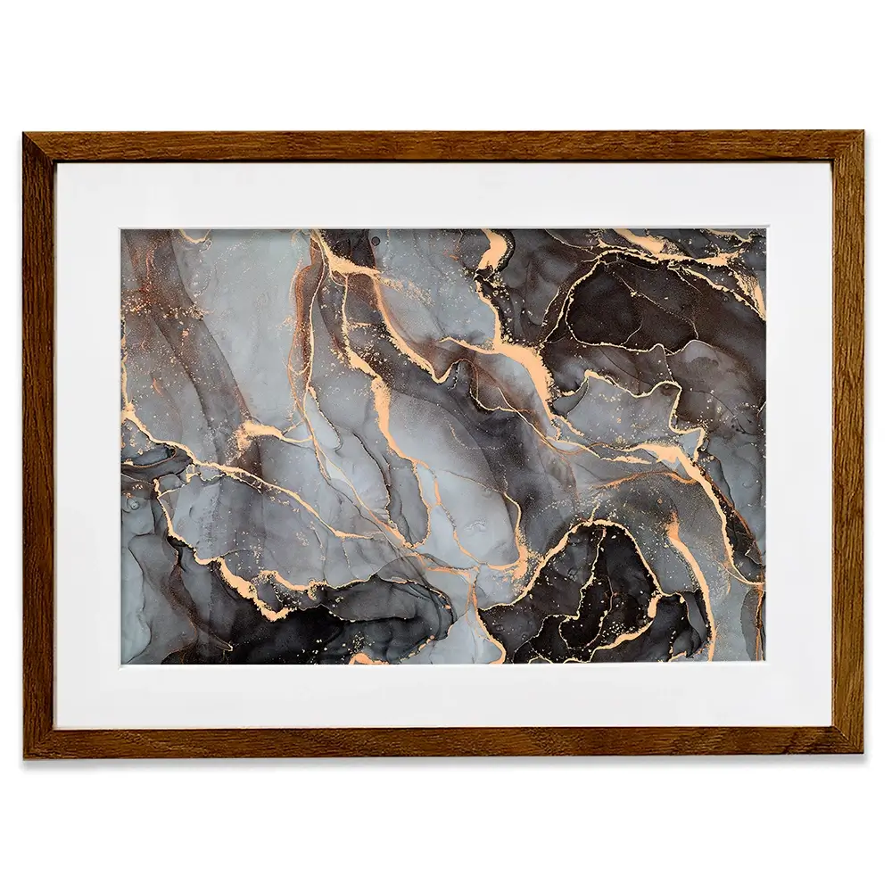 Charcoal Marble Framed Art Print