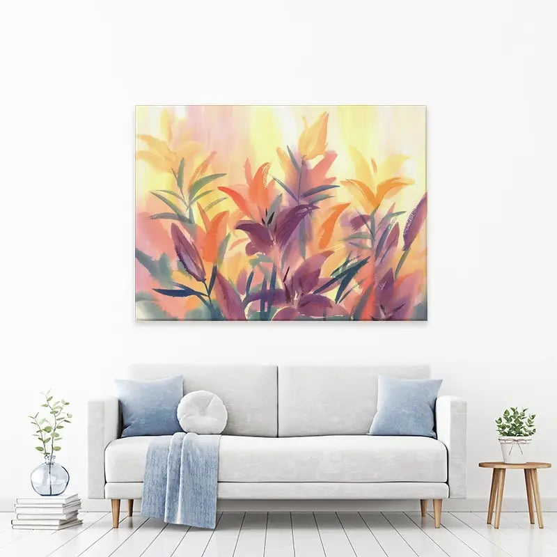 Summer Lily Flowers Canvas Print