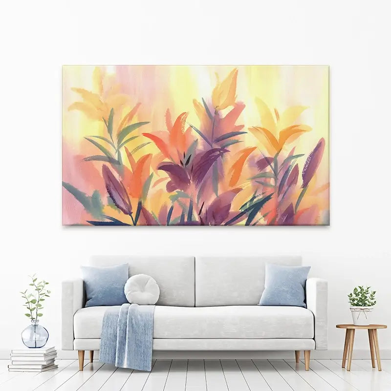 Summer Lily Flowers Canvas Print