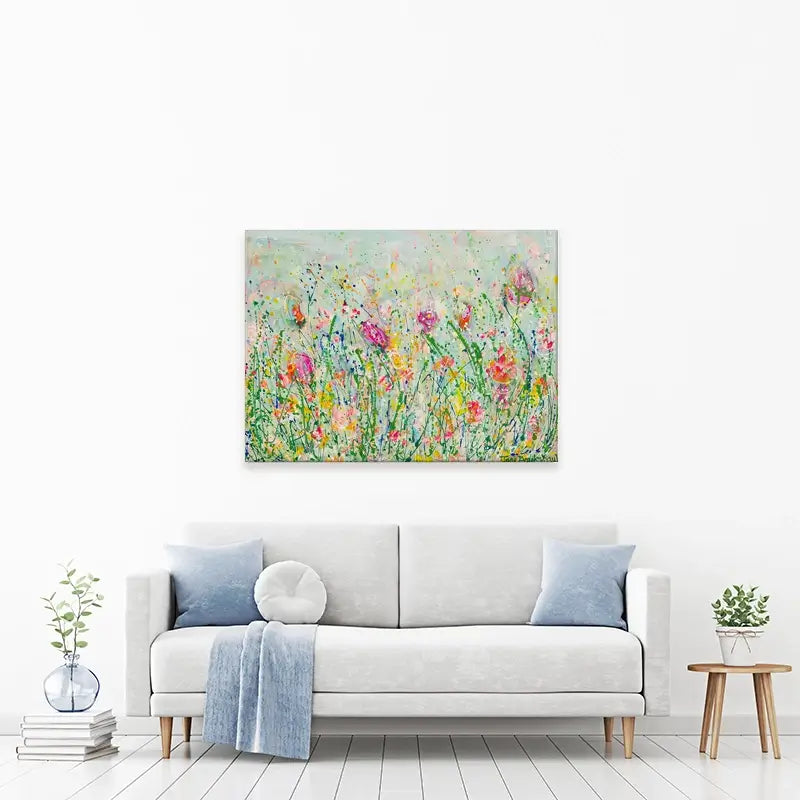 Wild Meadow In Green Canvas Print