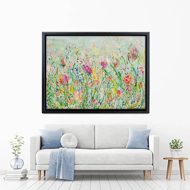 Wild Meadow In Green Canvas Print