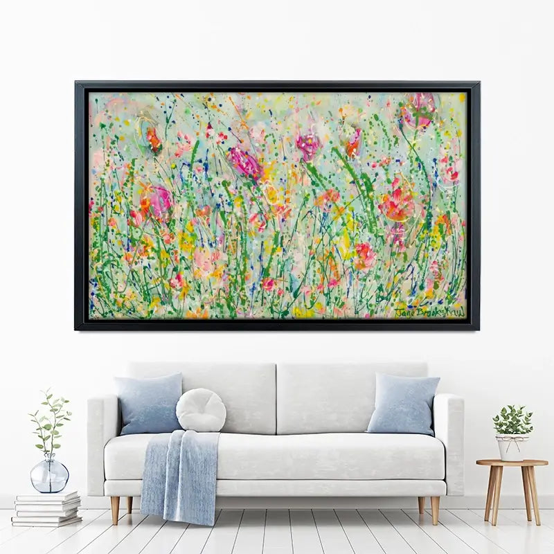 Wild Meadow In Green Canvas Print