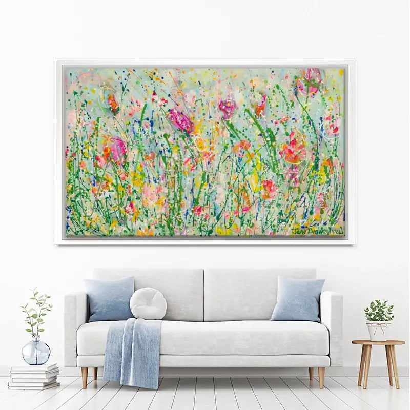 Wild Meadow In Green Canvas Print