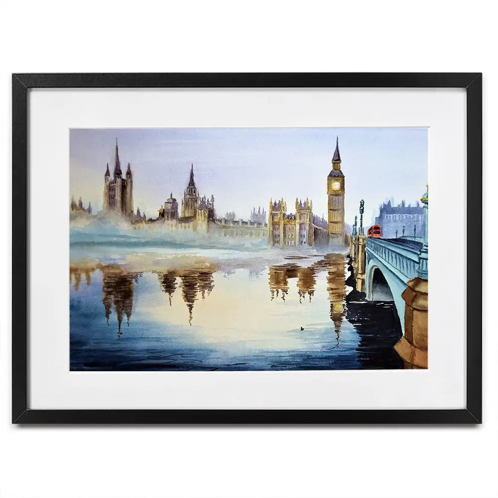 London In Watercolour Framed Art Print