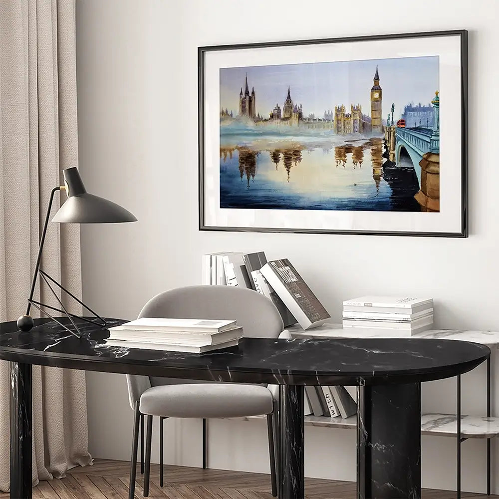 London In Watercolour Framed Art Print