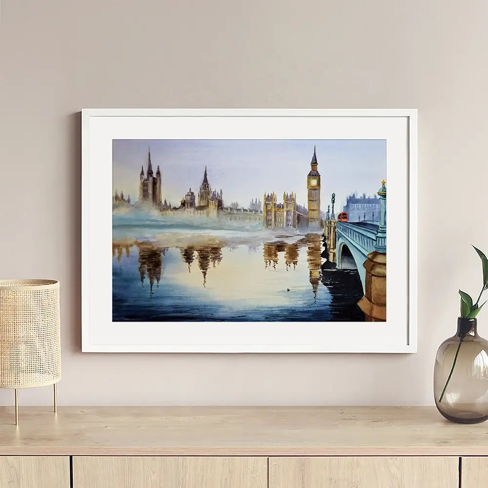 London In Watercolour Framed Art Print