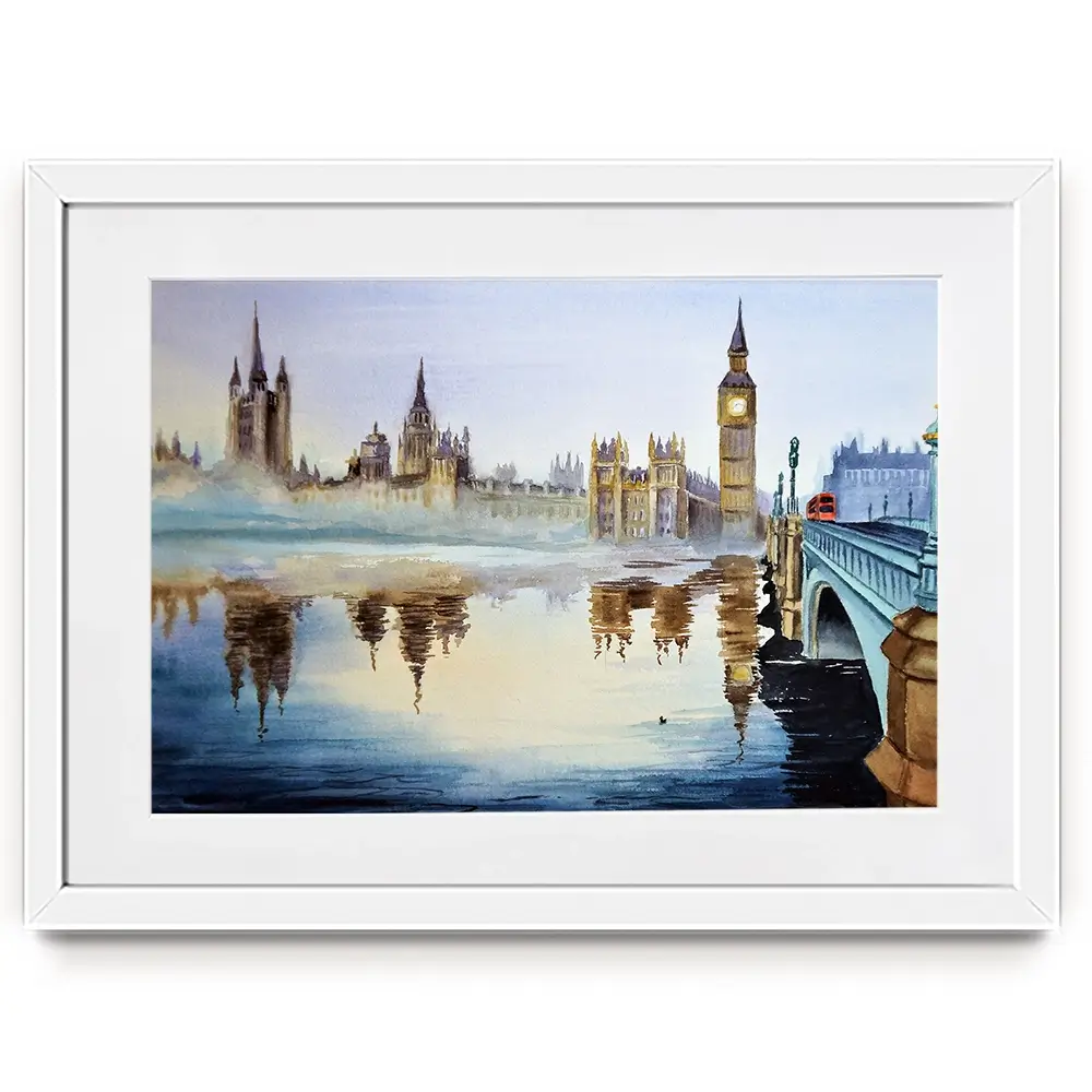 London In Watercolour Framed Art Print