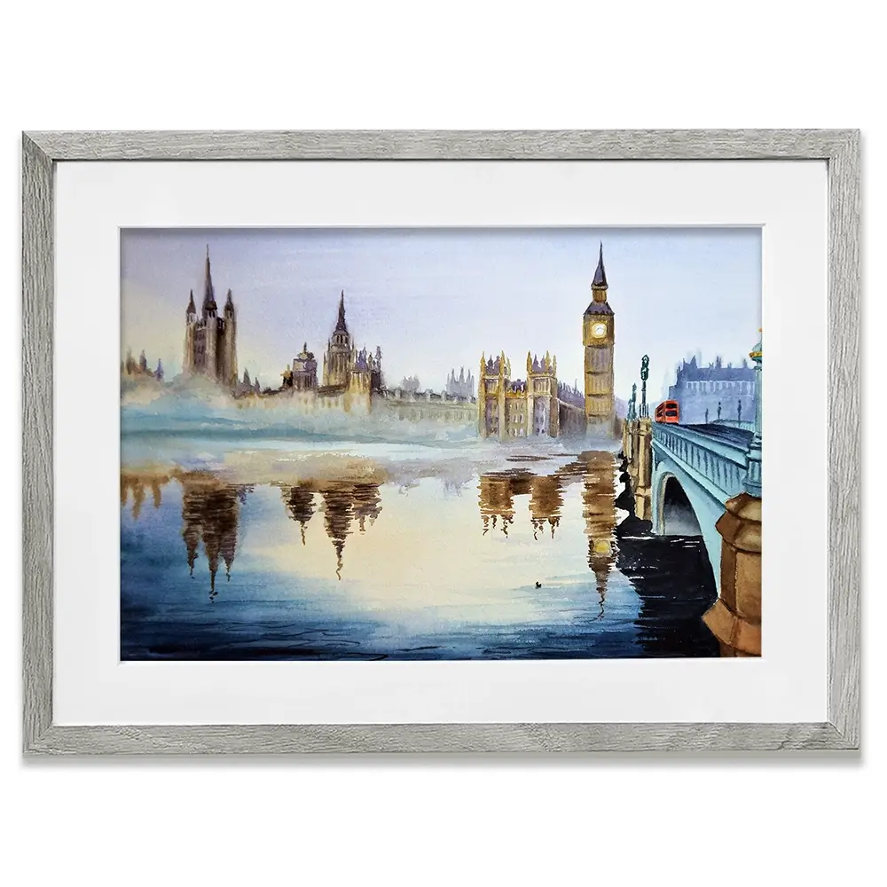 London In Watercolour Framed Art Print