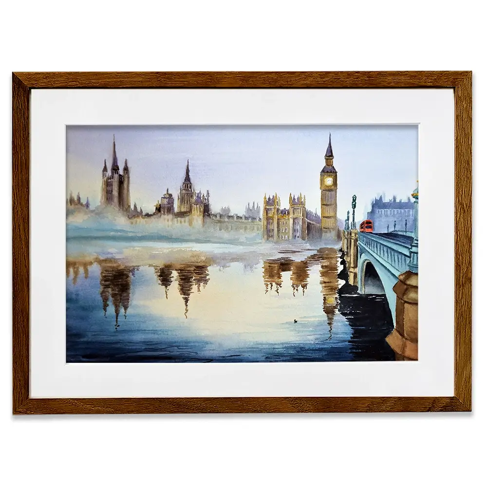 London In Watercolour Framed Art Print