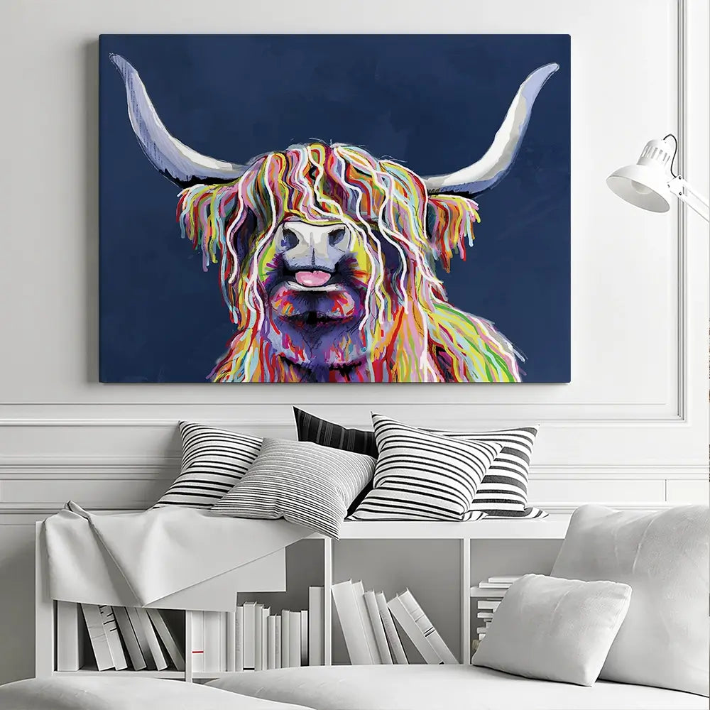 Cheeky Coo In Navy Blue Canvas Print