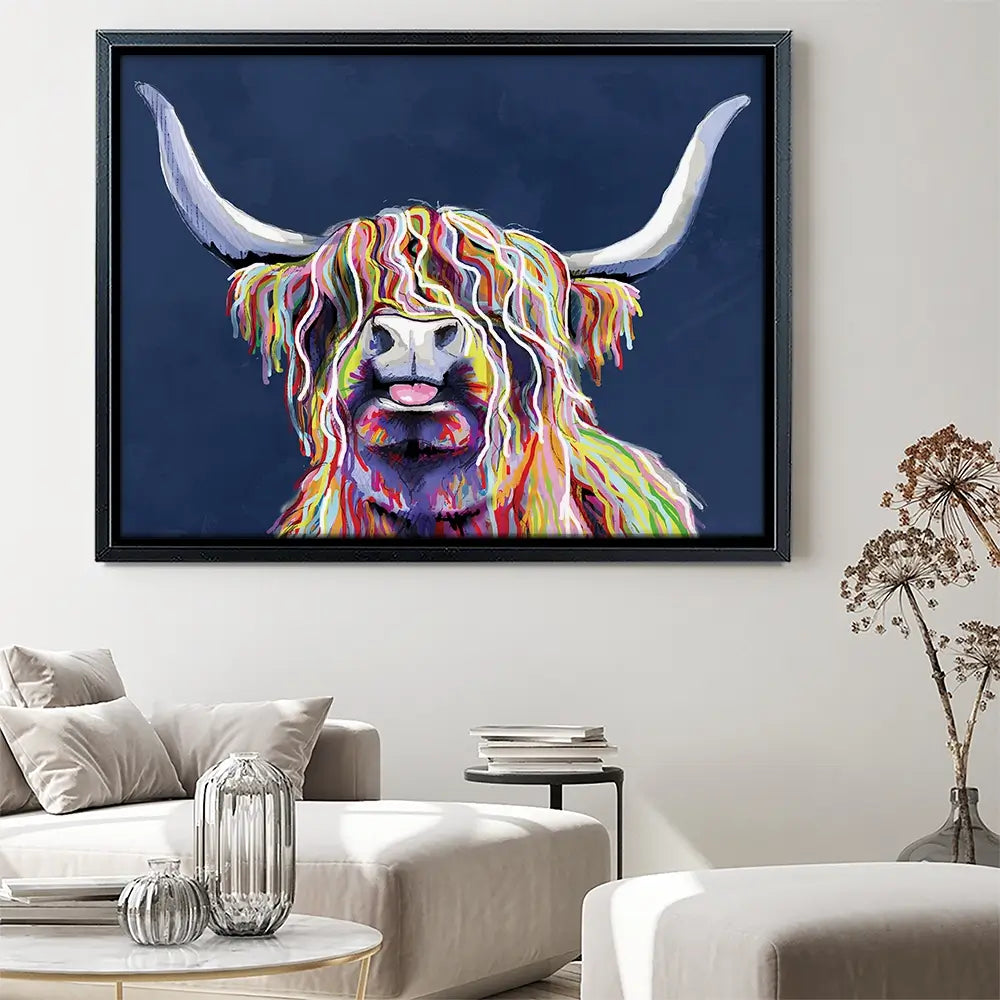 Cheeky Coo In Navy Blue Canvas Print