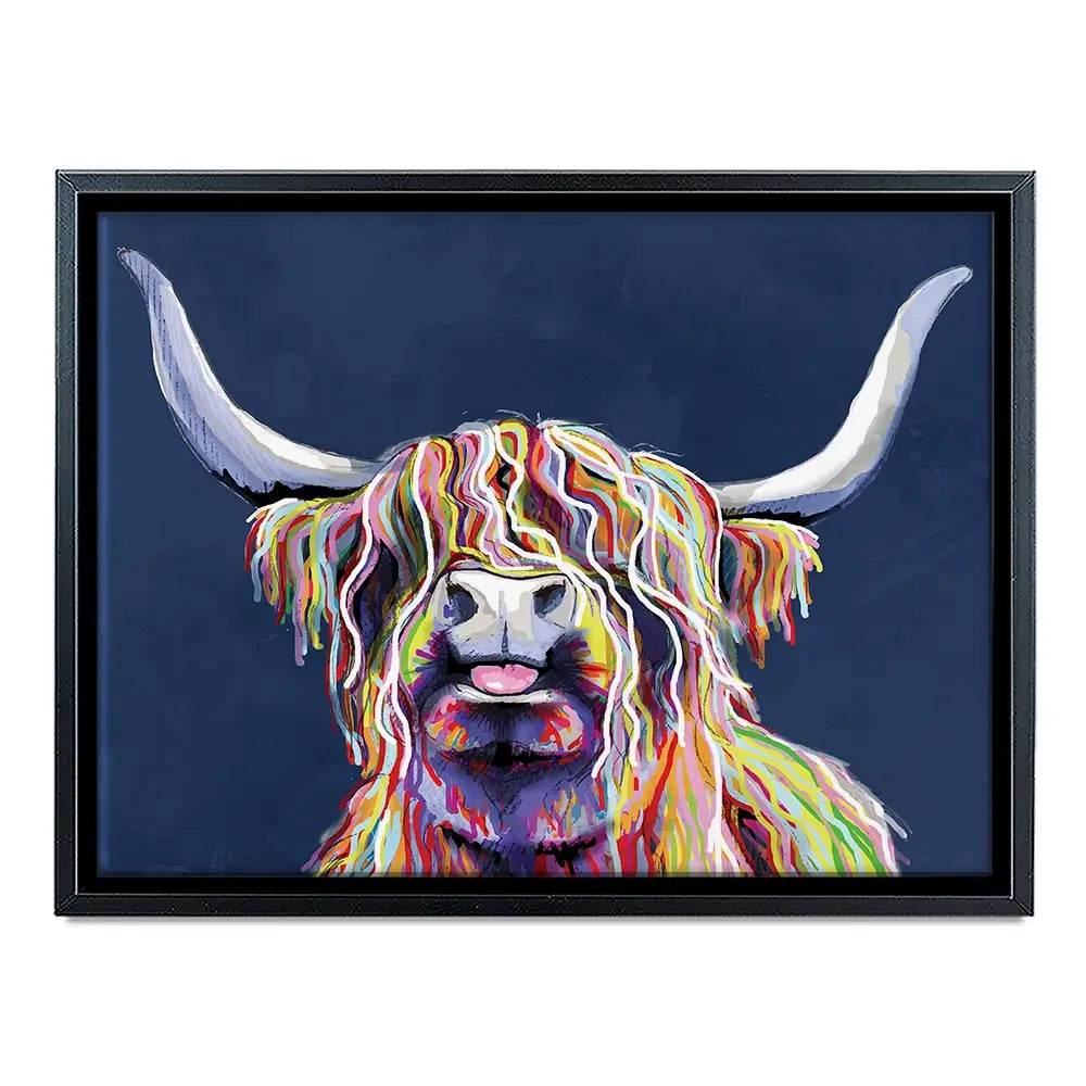 Cheeky Coo In Navy Blue Canvas Print