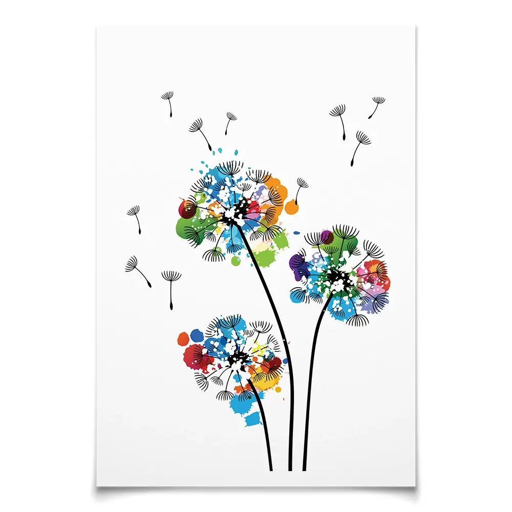 Rainbow Dandelion Art Print