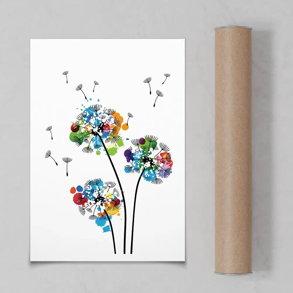 Rainbow Dandelion Art Print