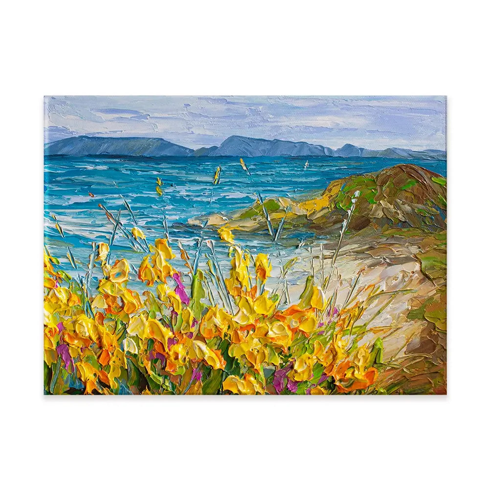 Flowers Beside The Sea Canvas Print