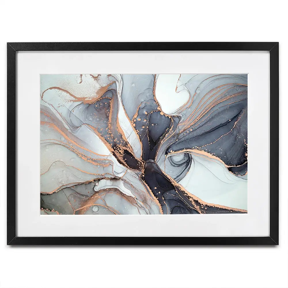 Fifty Shades Of Grey Marble Framed Art Print