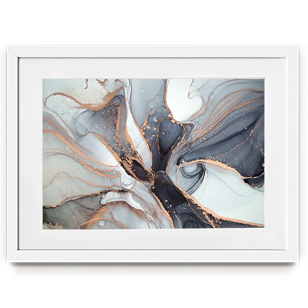 Fifty Shades Of Grey Marble Framed Art Print