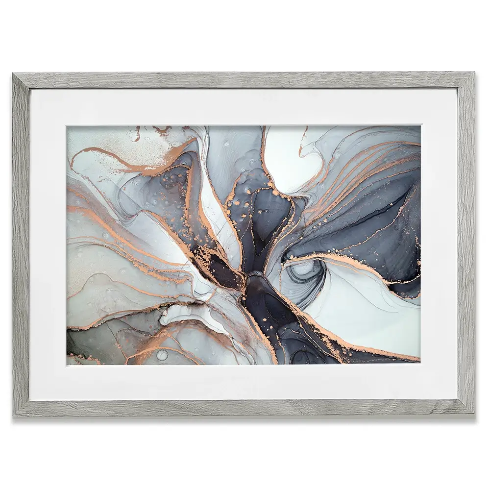 Fifty Shades Of Grey Marble Framed Art Print