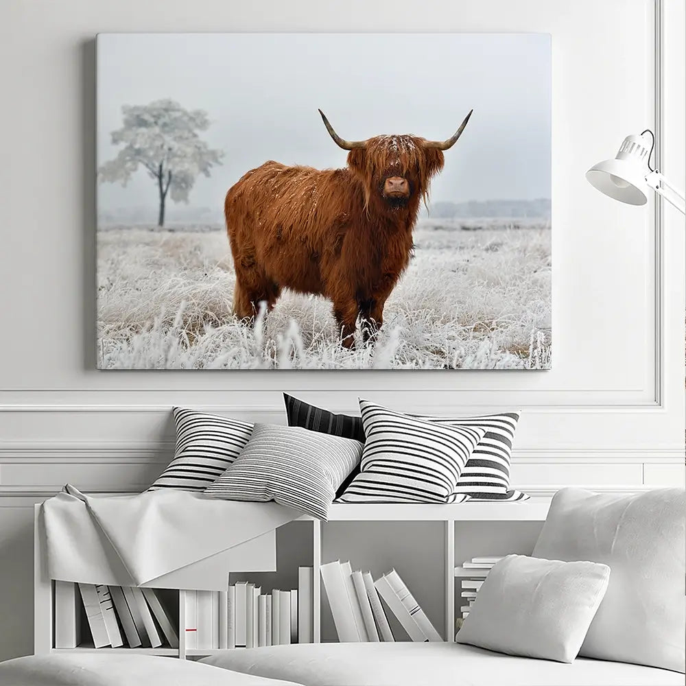 Winter Cow Canvas Print