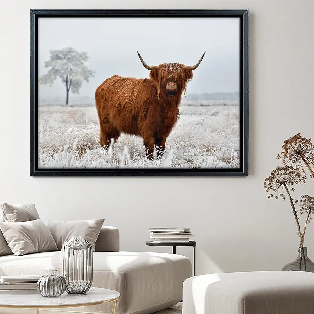 Winter Cow Canvas Print