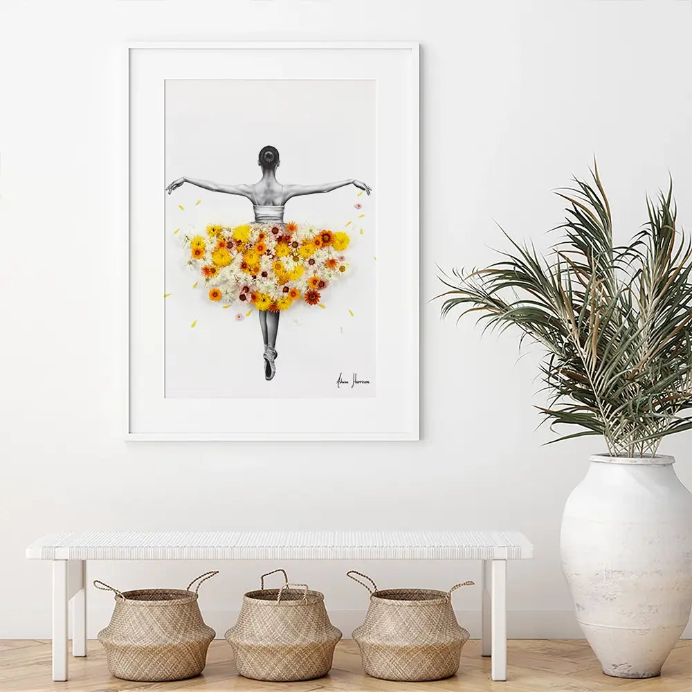 Flower Ballerina Framed Art Print