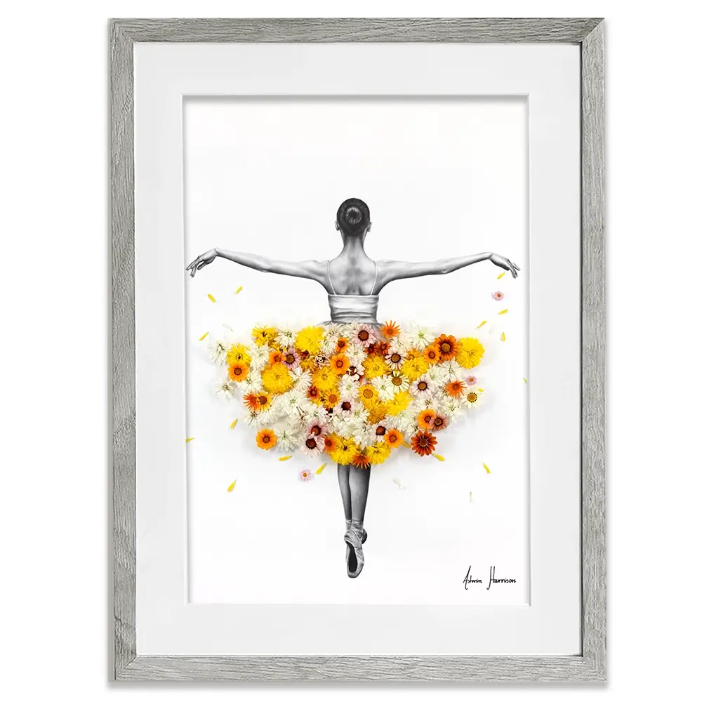 Flower Ballerina Framed Art Print