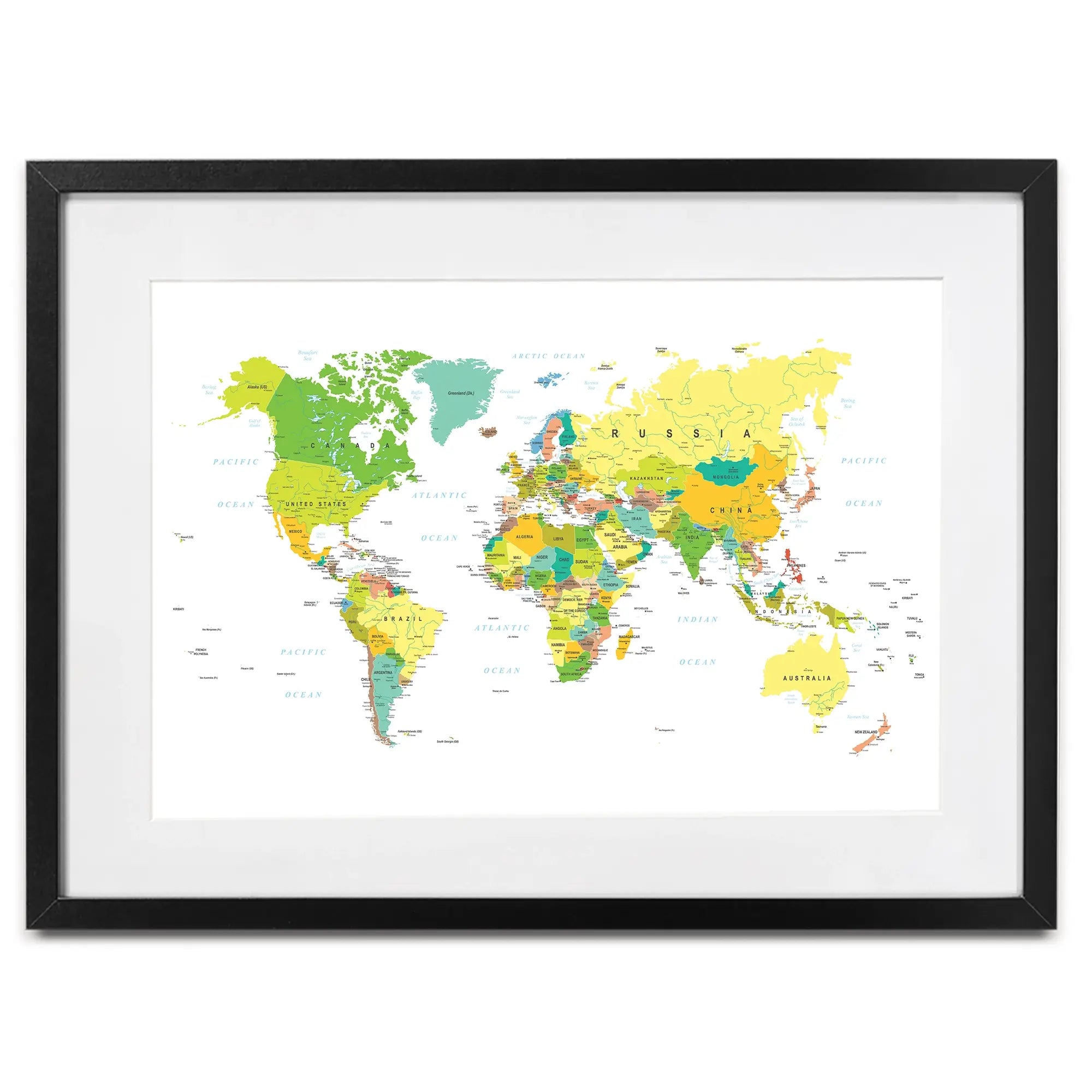 World Map Framed Art Print