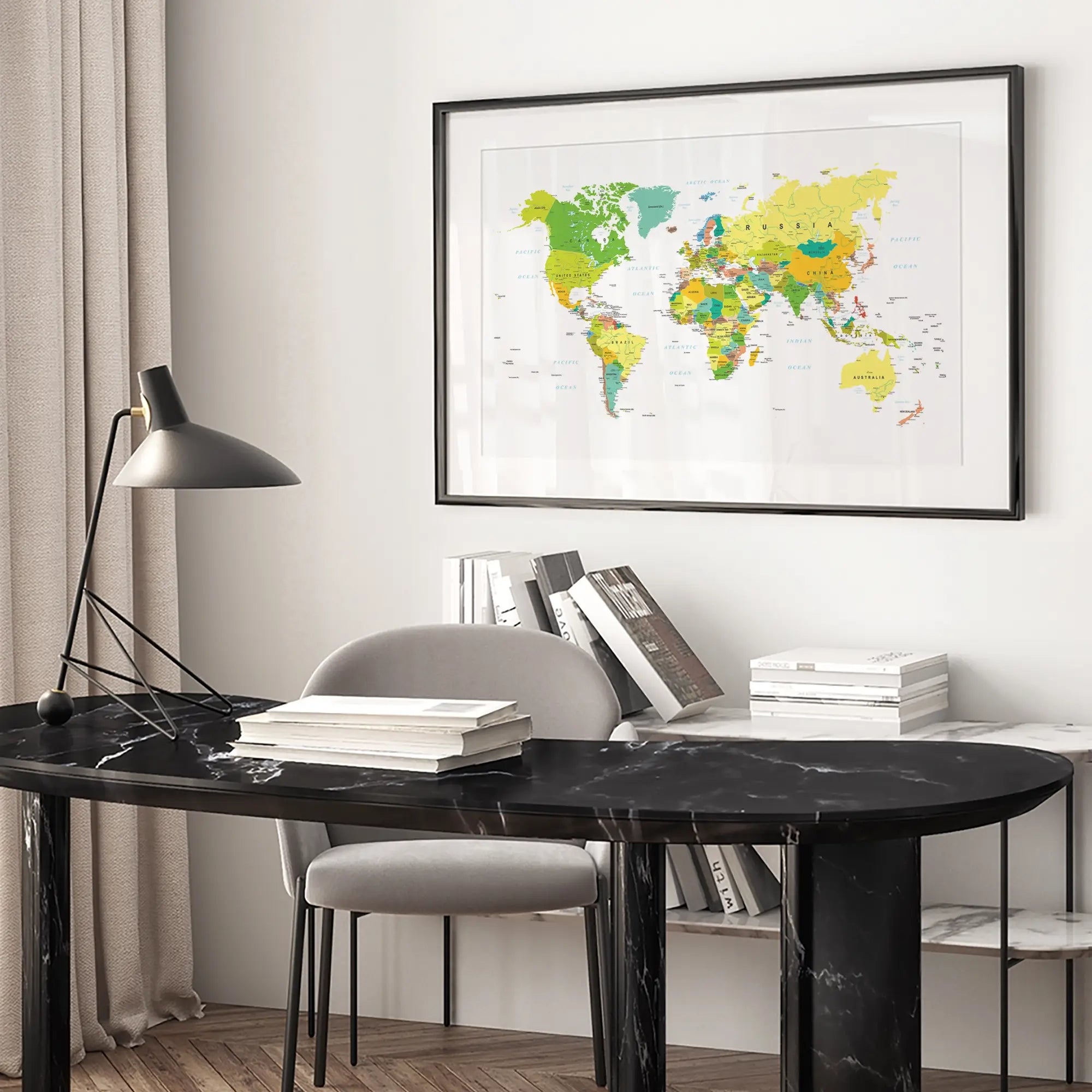 World Map Framed Art Print