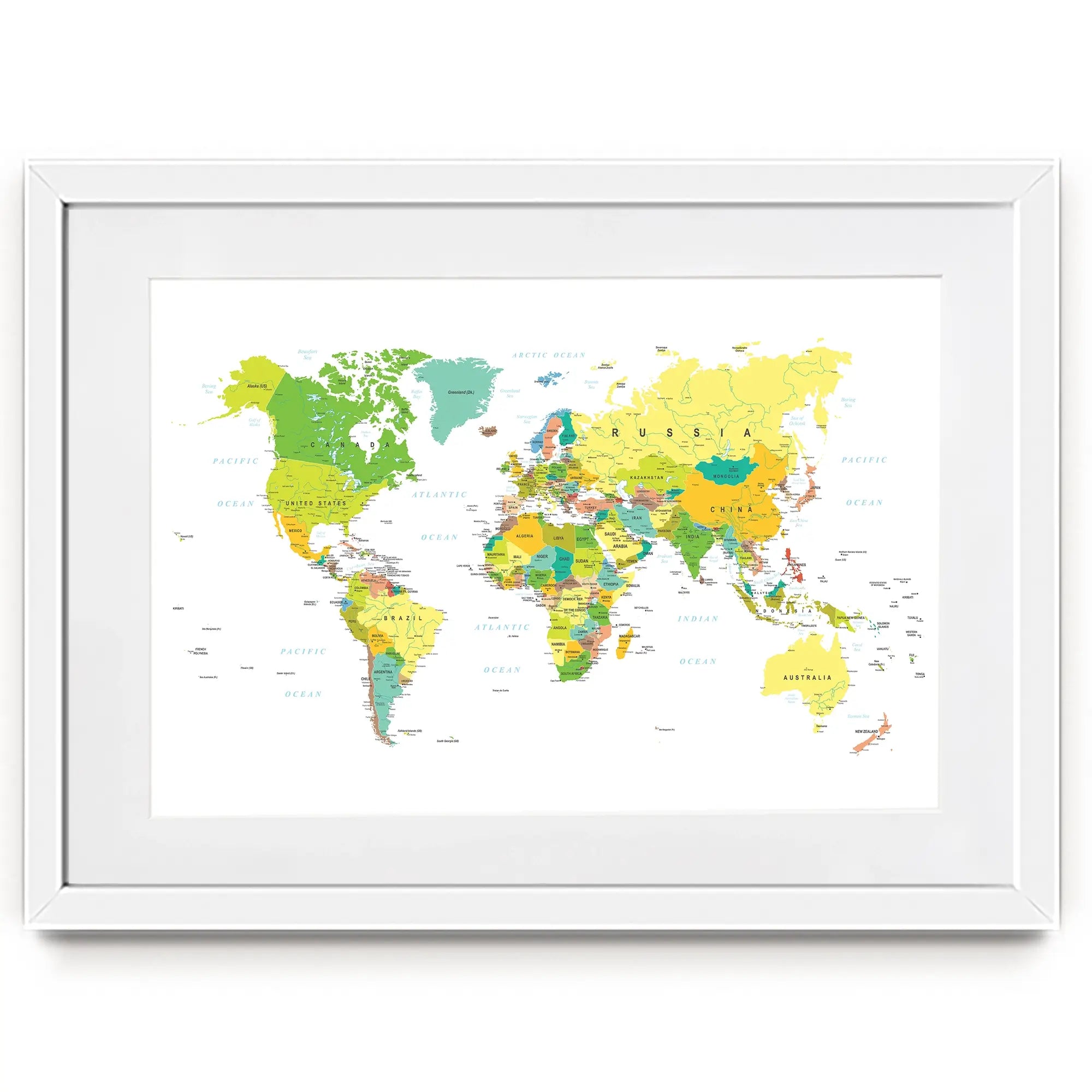 World Map Framed Art Print