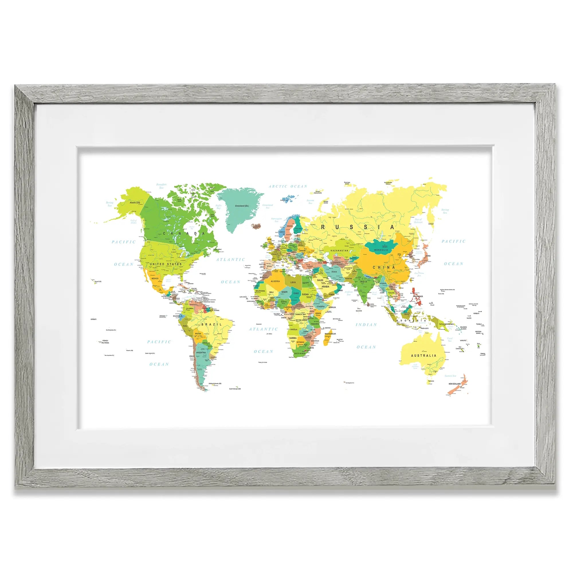 World Map Framed Art Print