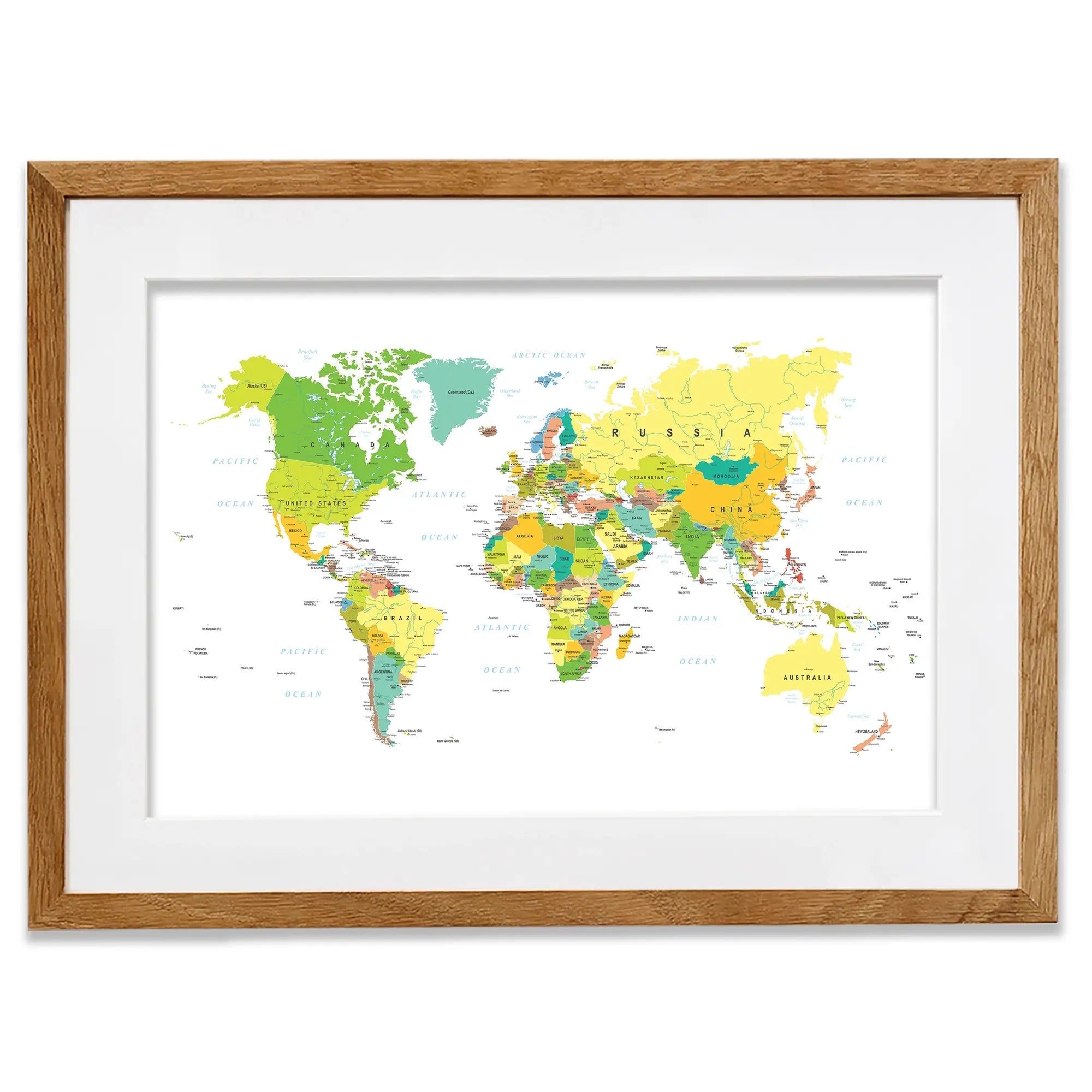 World Map Framed Art Print