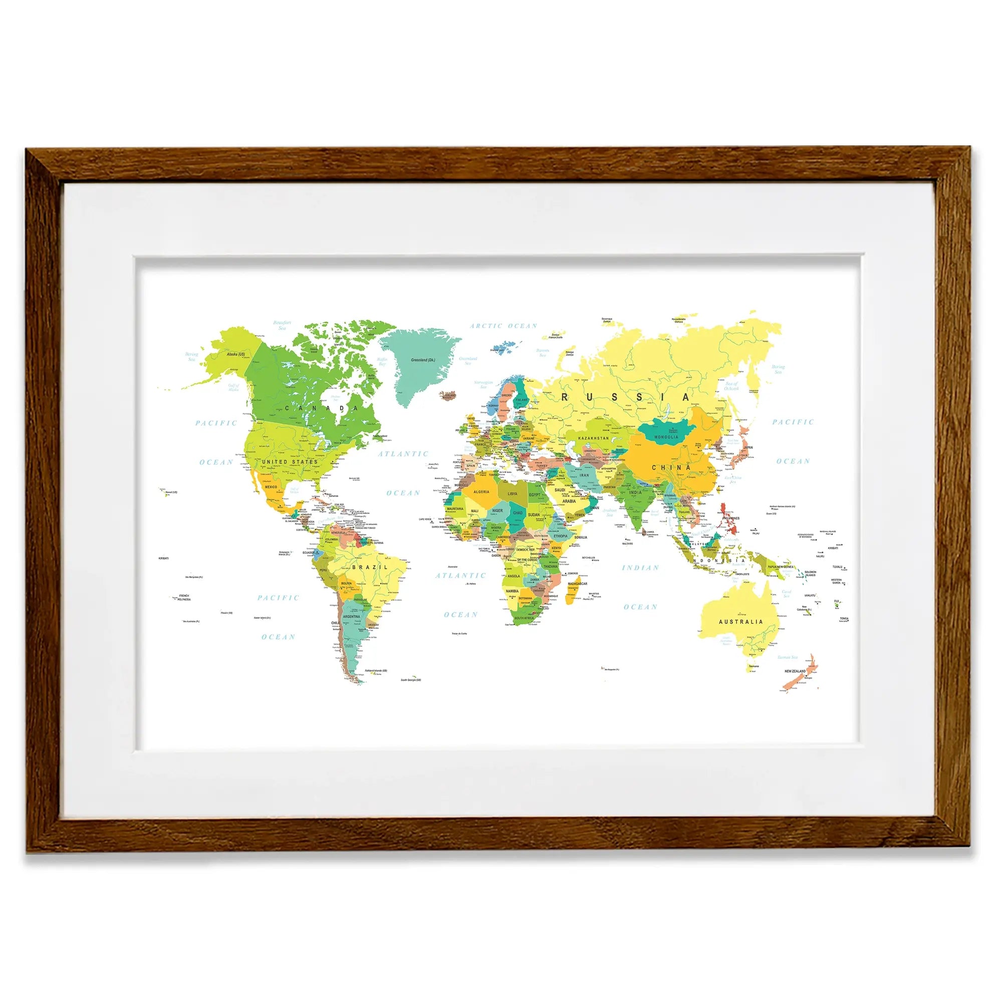 World Map Framed Art Print