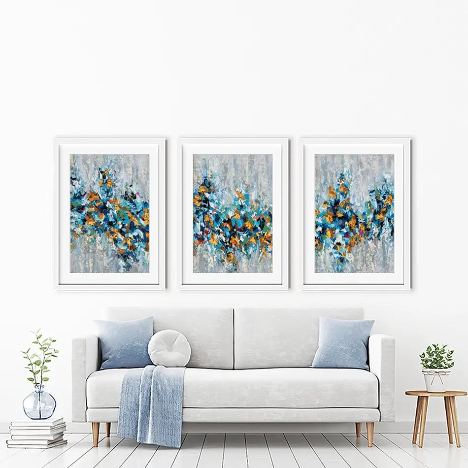 Palette Knife Abstract Framed Art Print Trio