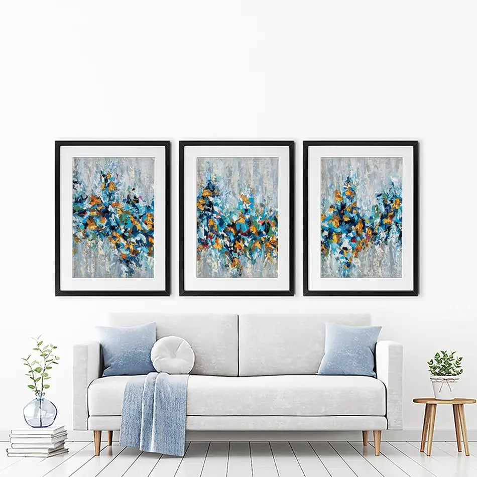 Palette Knife Abstract Framed Art Print Trio