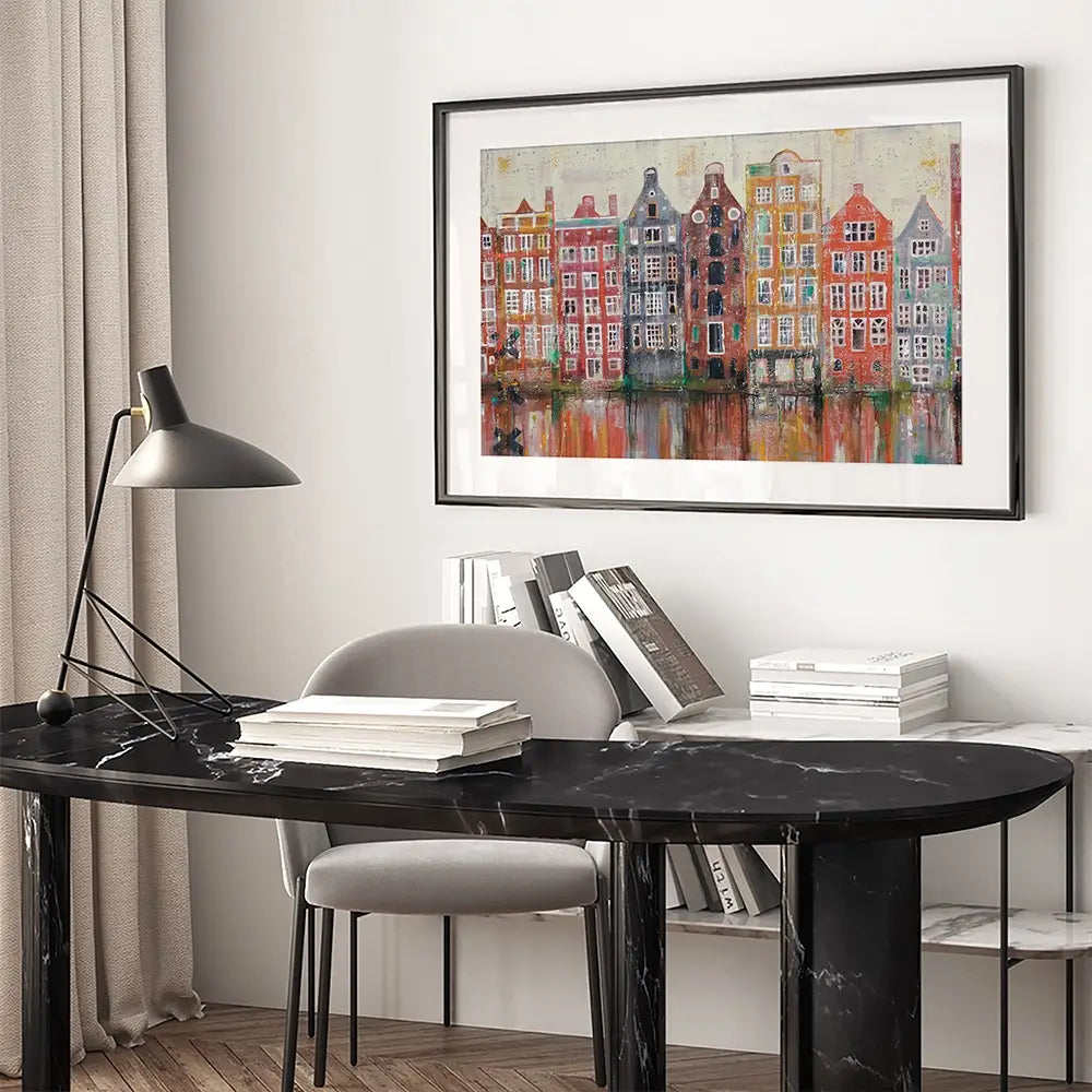 Amsterdam Damrak Framed Art Print