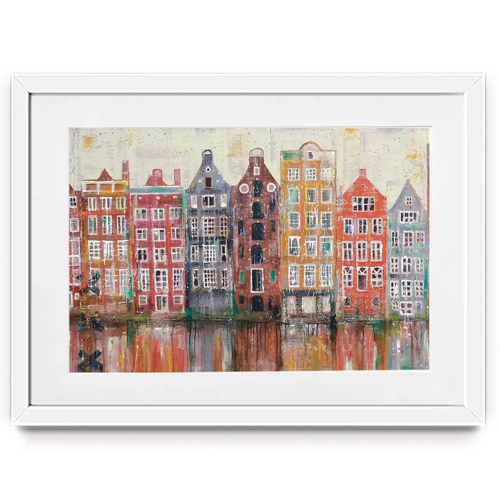 Amsterdam Damrak Framed Art Print