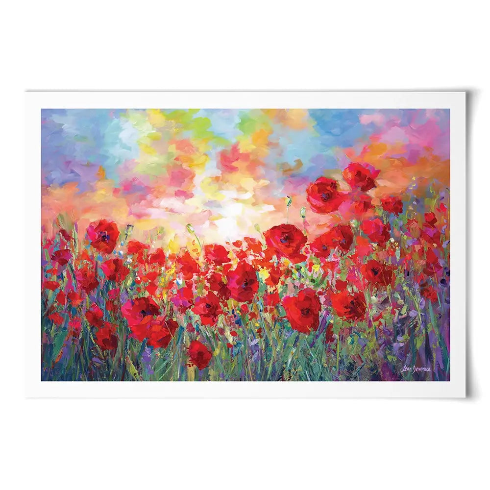 Poppy Field In Watercolour Art Print