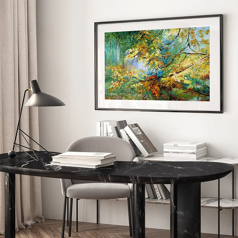 The Golden Leaves Framed Art Print