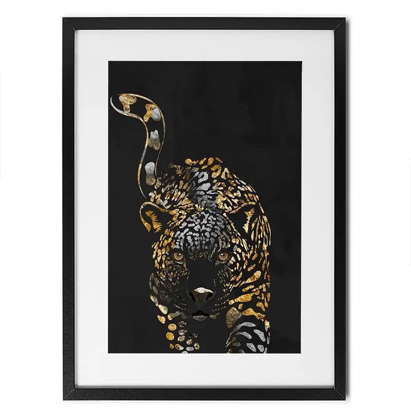 Black Jaguar Framed Art Print