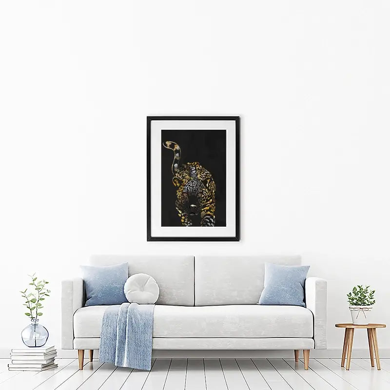 Black Jaguar Framed Art Print