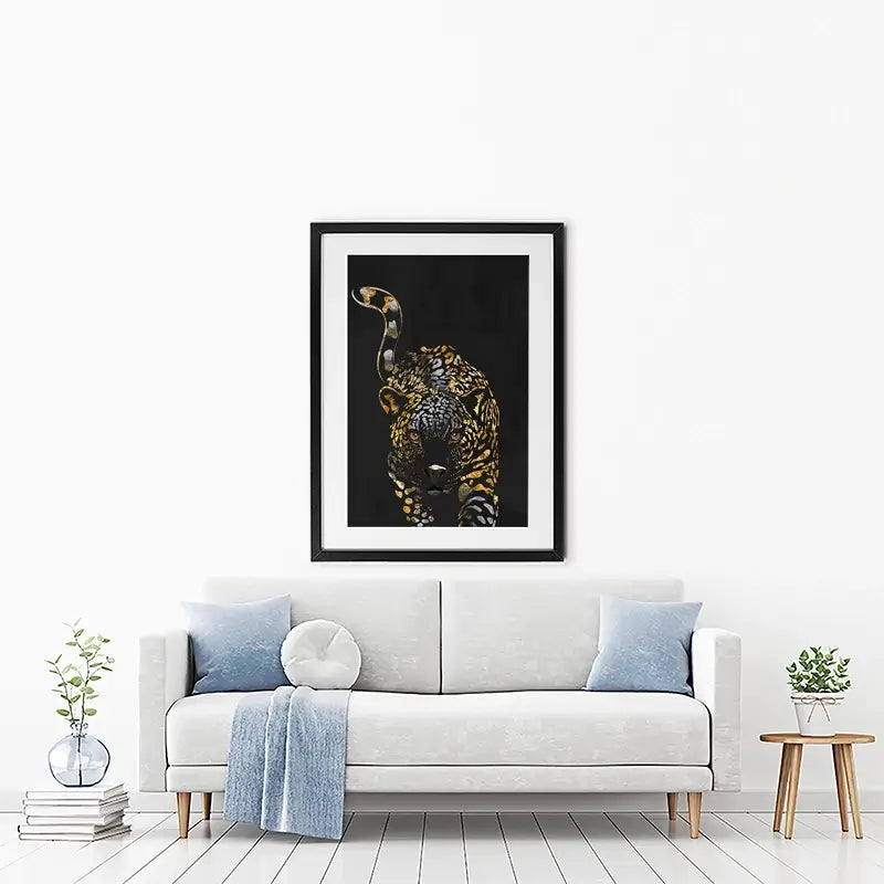 Black Jaguar Framed Art Print