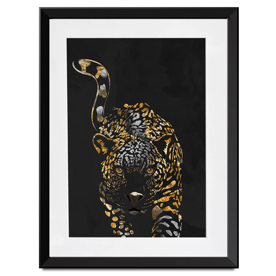 Black Jaguar Framed Art Print