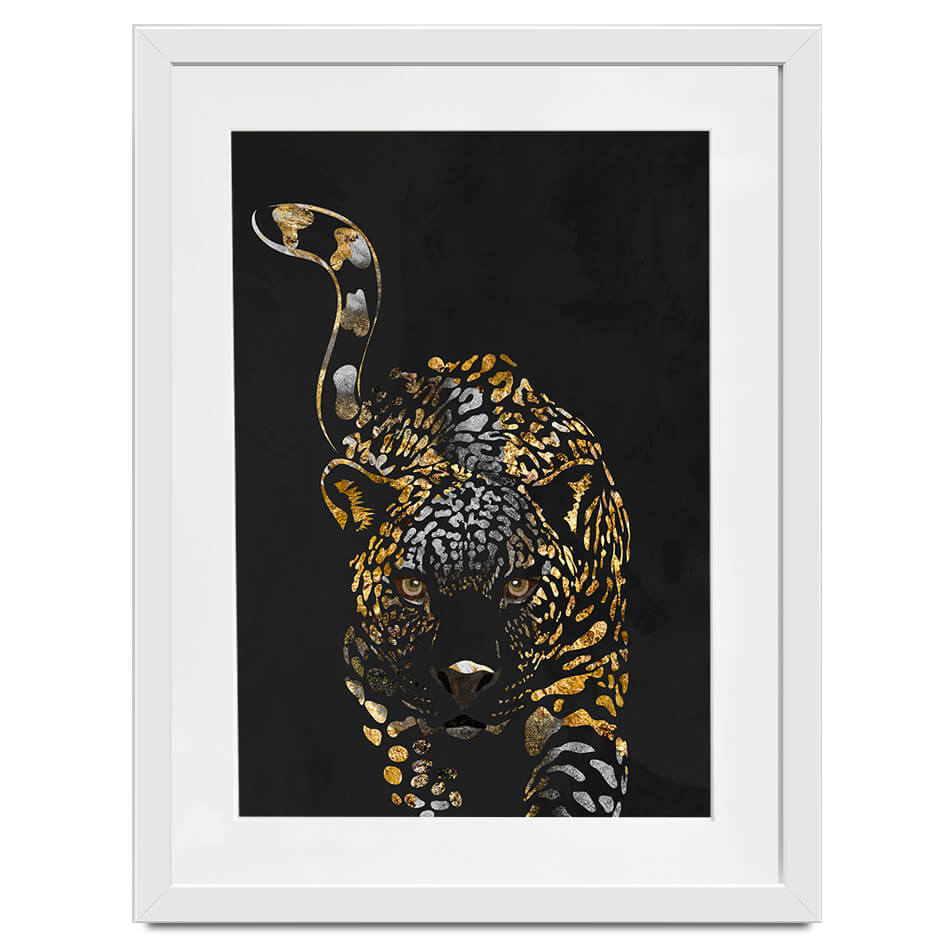 Black Jaguar Framed Art Print