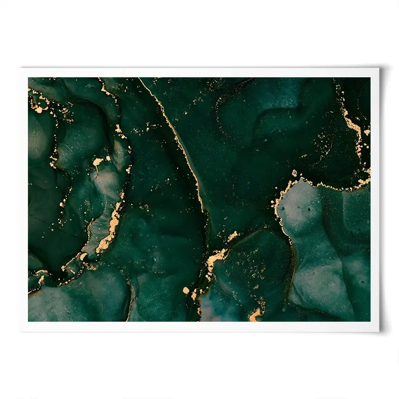 Bottle Green Marble 2 Art Print